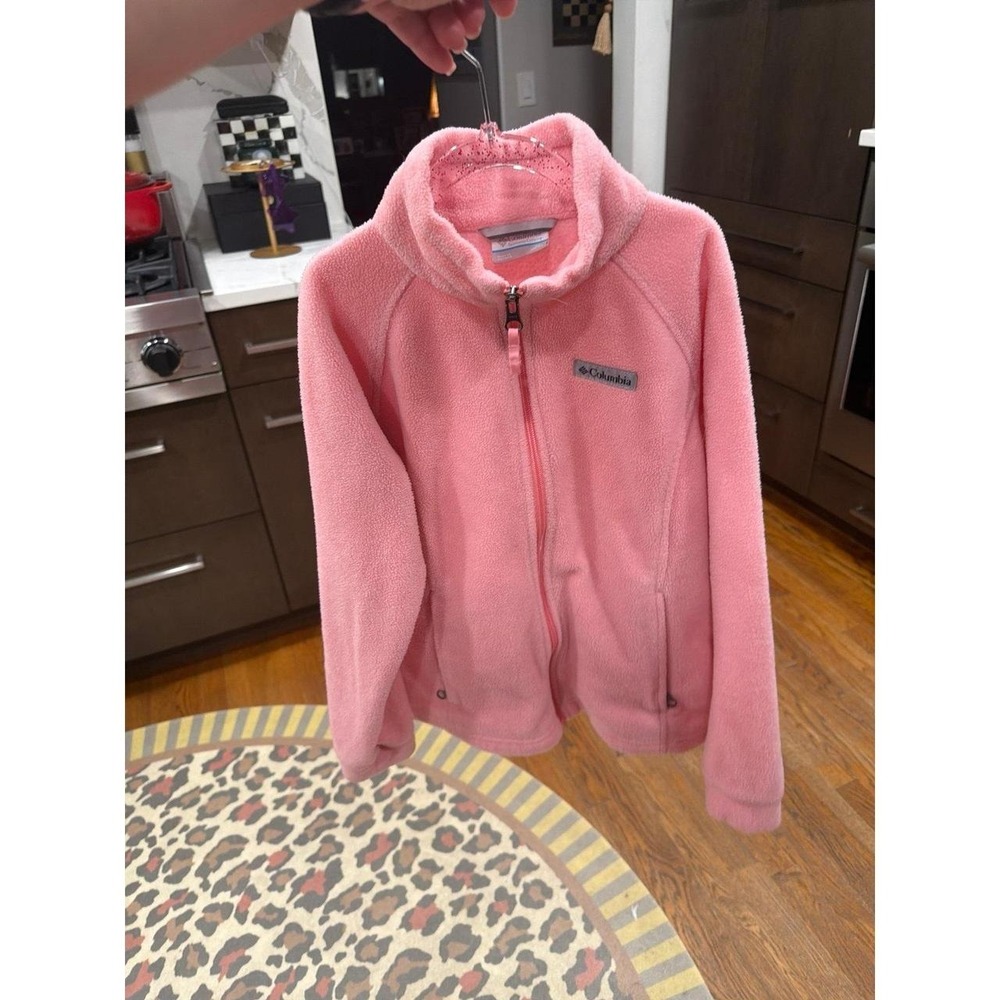 Columbia pink girls medium 10-12 full-zip fleece jacket